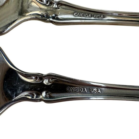 Oneida Pembrooke Renoir SSS Stainless Flatware 4-Piece Salad Fork Set Vintage 6- - Picture 9 of 10